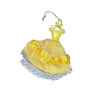 Disney Princess Belle Beauty & the Beast Dress Resin Fabric RARE Ornament